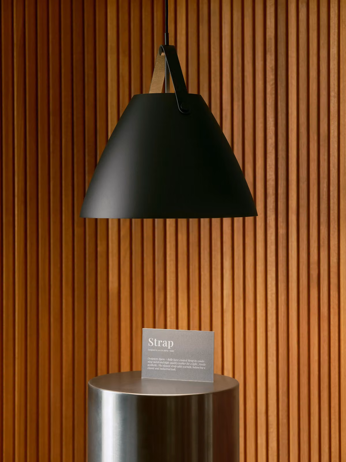 Nordlux Strap Industrial Pendant Light in Black Metal with E27 Socket, Diameter: 36 cm – 5
