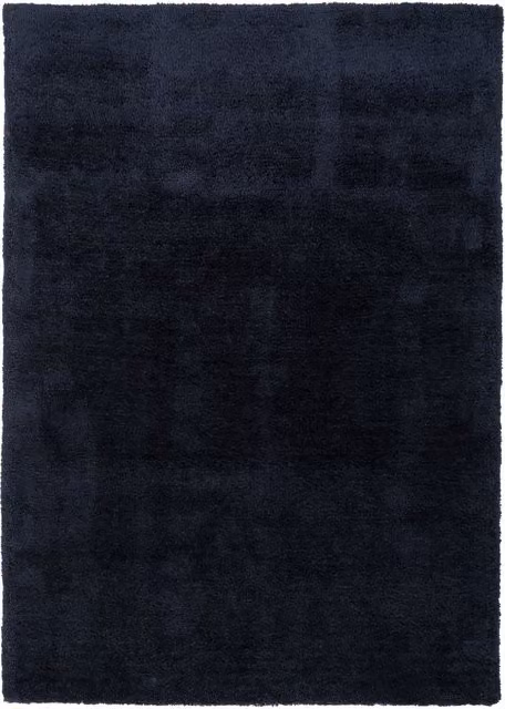The Rug House Modern Blue Shaggy Rectangular Polyester Rug W: 160 cm, D: 230 cm