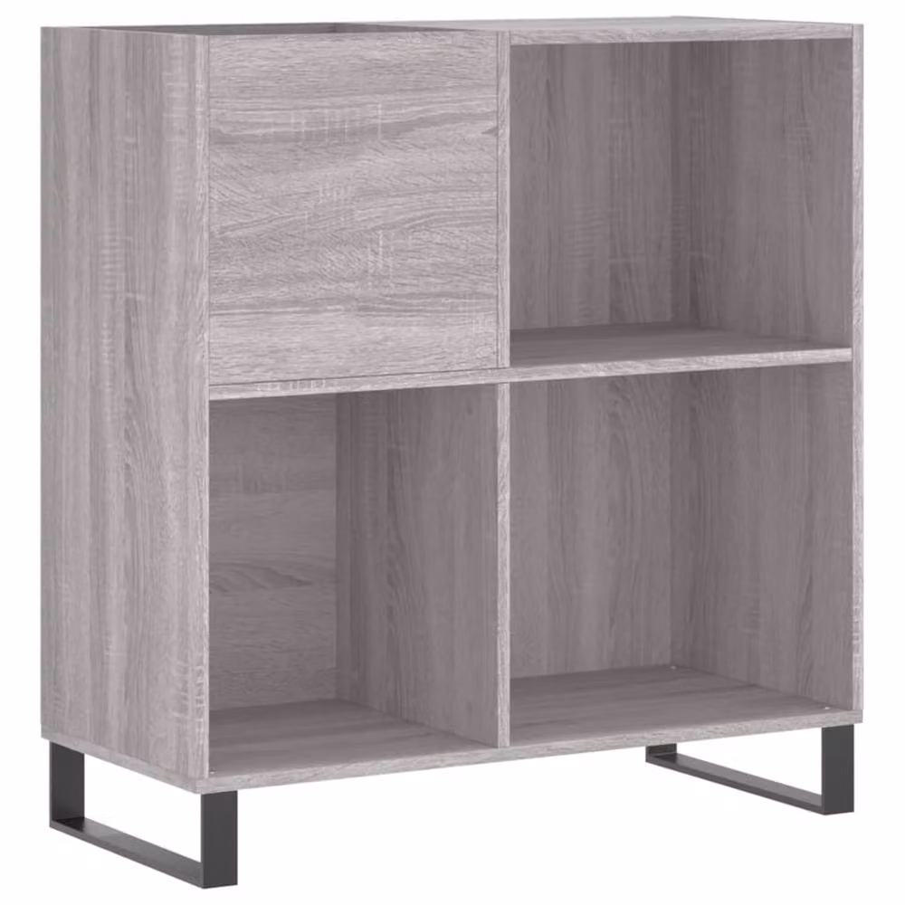 Berkfield Home Record Cabinet in Grey Sonoma, W/D/H: 84.5 x 38 x 89 cm – 2