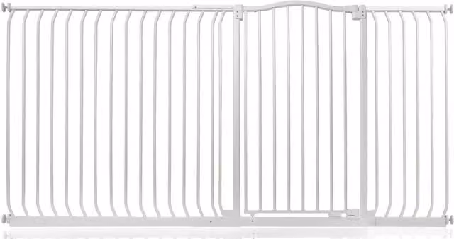 Safetots Extra Tall Curved Top Safety Gate in Matt White, Extendable No-Drill Swing Door for Doors and Stairs, Height: 198 cm