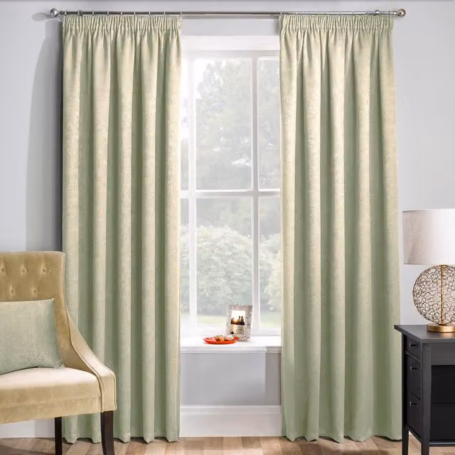 Enhanced Living Matrix Green Thermal and Noise Reducing Dim Out Curtains, W: 183 cm, H: 229 cm