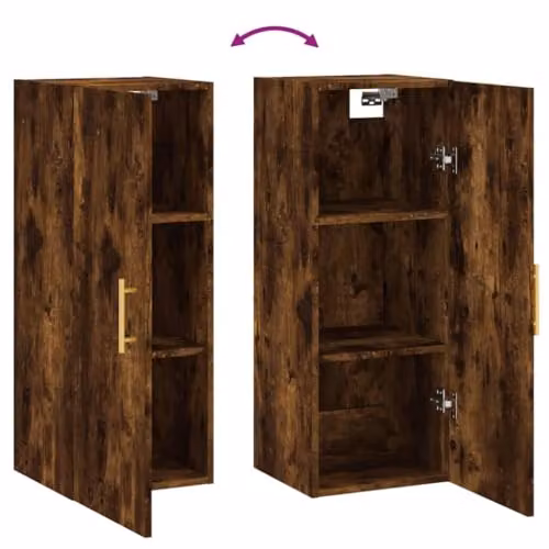 vidaXL Wall Mounted Cabinet in Brown, W/D/H: 34.5 x 34 x 90 cm – 4