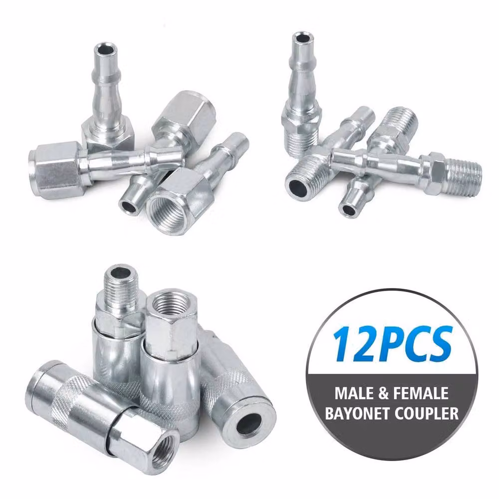 KORVIXA 12-Piece Air Line Hose Fitting Connector in Silver – 4