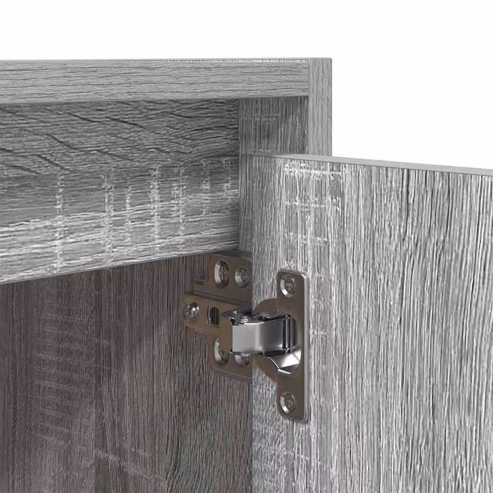 Berkfield Home Wall-Mounted Bedside Cabinet in Grey Sonoma, W/D/H: 38 x 34 x 40 cm – 4