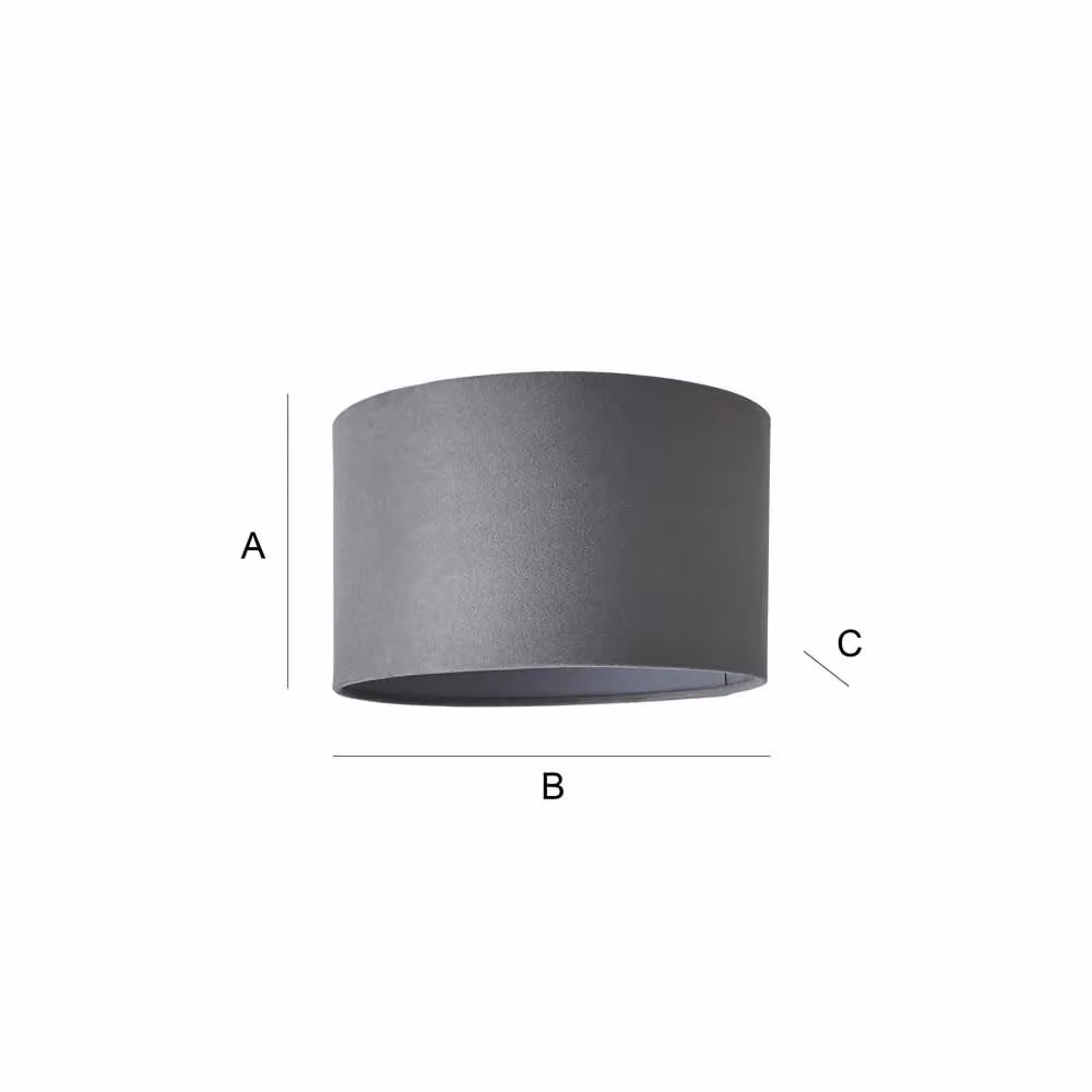 ValueLights Reni Modern Grey Velvet Drum Ceiling Lamp Shade, Width: 45 cm, Height: 25 cm – 4