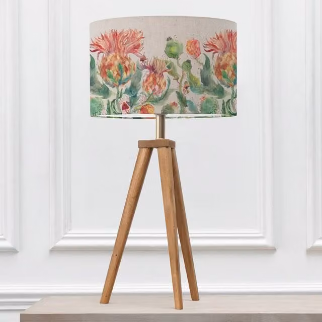 Voyage Maison Aratus Table Lamp with Enchanting Thistle Eva Lampshade in Brown and Multicolour