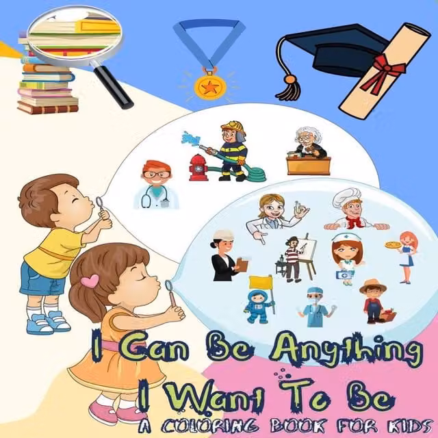 Power of Gratitude I Can Be Anything I Want To Be Multicolour Childrens Coloring Book