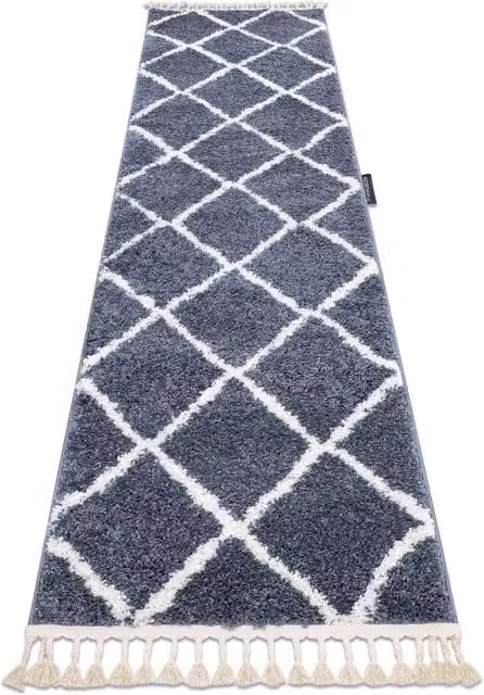 RugsX Berber Geometric Runner in Grey, W/D/H: 80 x 300 cm – 1