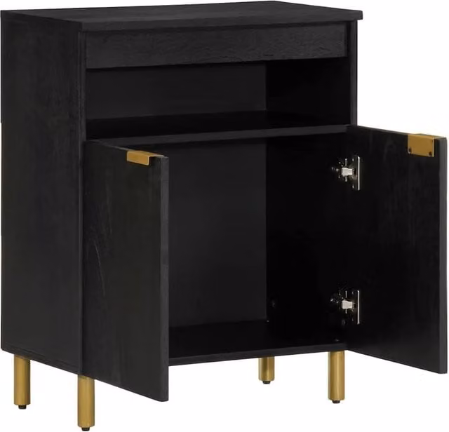 Berkfield Home Modern Black Matt Sideboard, W/D/H: 60 x 33 x 75 cm
