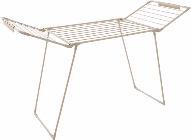 Tower T873023MSH Beige Winged Airer with 27 Clip Slots, 4 Hanging Slots and Foldable Metal Design