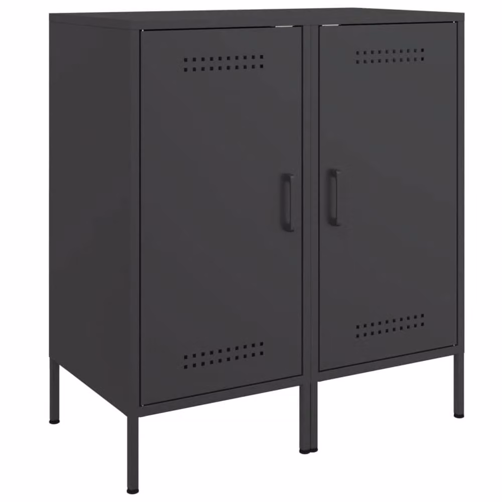 Berkfield Home Set of 2 Industrial Black Steel Sideboards, W/D/H: 36 x 39 x 79 cm – 3