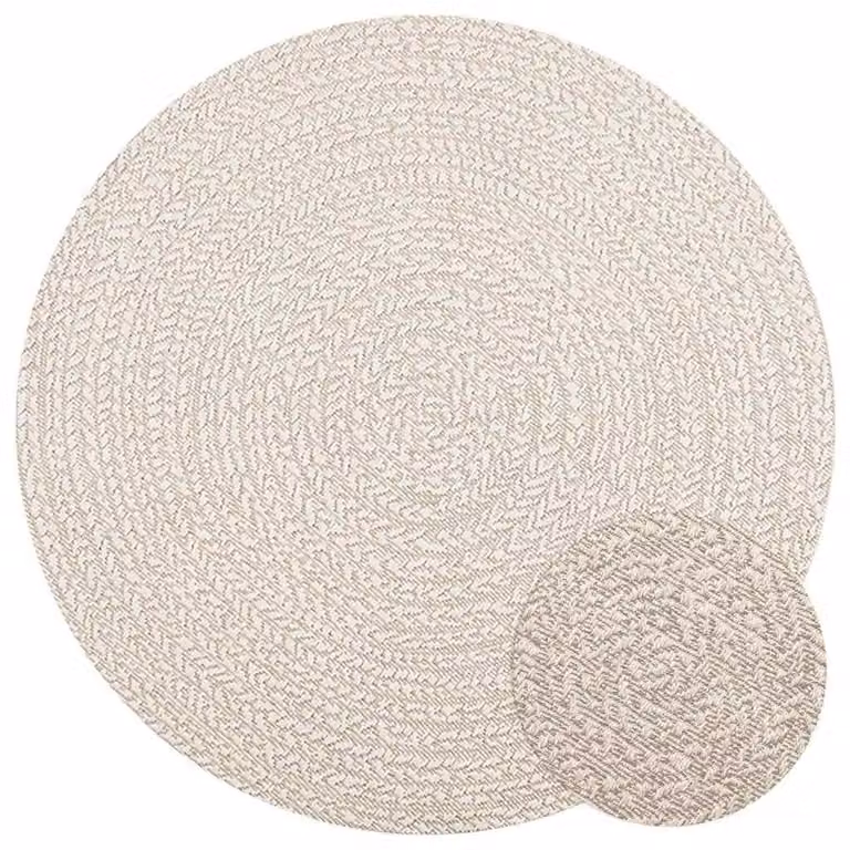 Berkfield Home ZIZUR Round Jute Look Rug in Beige, Diameter: 120 cm