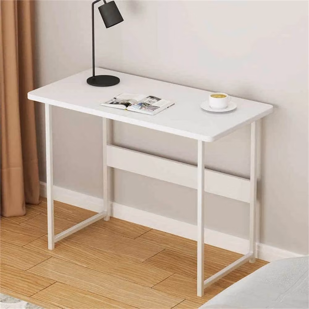 Nordara White Modern Home Office Computer Desk with Shelf – 3