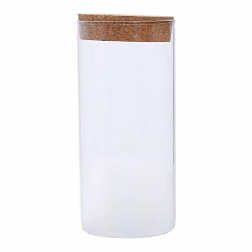 Orsina Large Transparent Glass Jar with Airtight Cork Lid and Chalkboard Label, W: 10 cm, D: 10 cm, H: 22 cm – 1