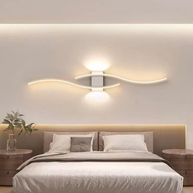 COMELY Modern LED Wave Bar Indoor Wall Light, White, 27W, 3000K Warm White