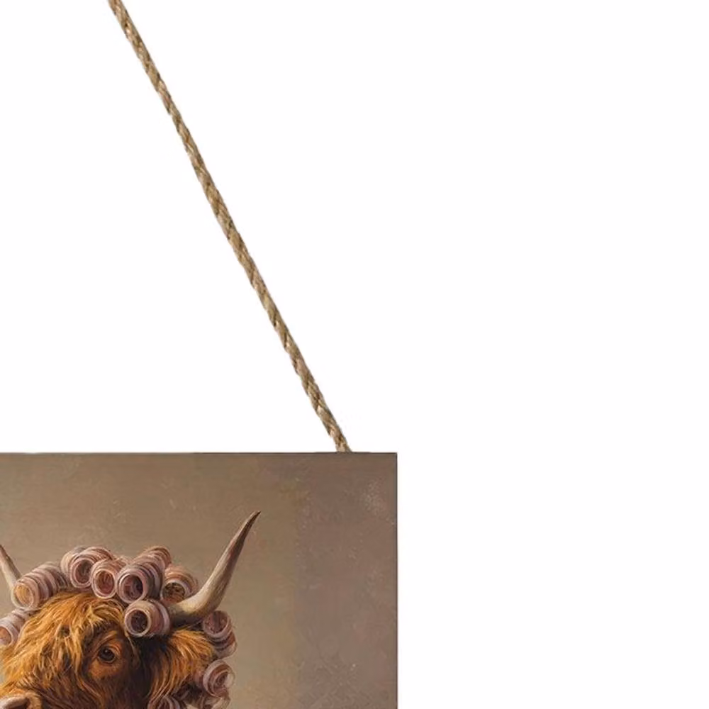 Pyramid International Cow's Night Out Highland Cow Multicolour Wood Hanging Plaque – 2