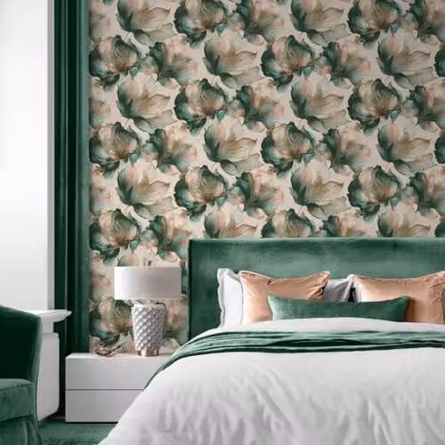 Muriva Elysian Floral Botanical Wallpaper in Coral, Petrol and Multicolour – 3