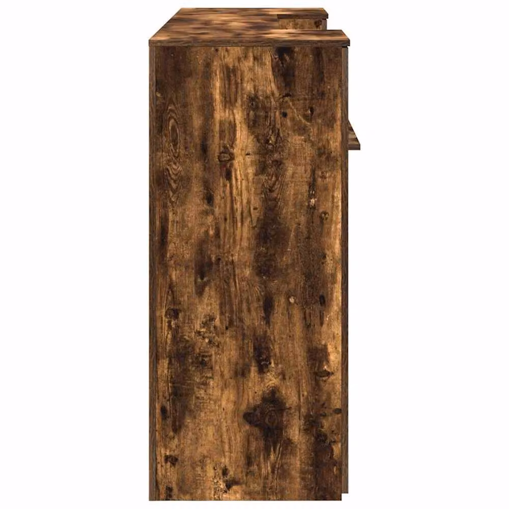 Berkfield Home Smoked Oak Reception Desk in Brown, W/D/H: 200 x 50 x 103.5 cm – 5