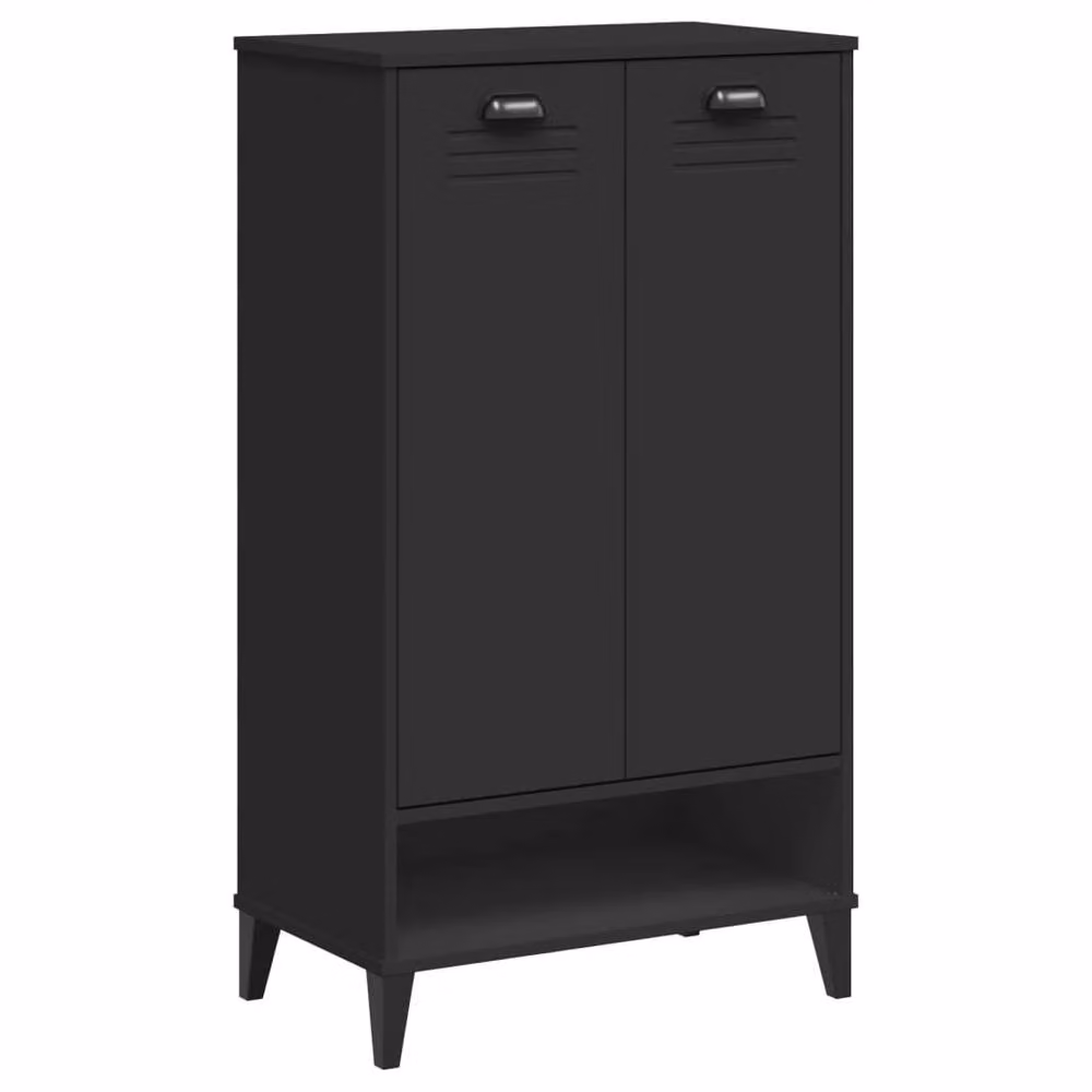 Berkfield Home VIKEN Wall Mounted Shoe Cabinet in Black Matt Engineered Wood – 2