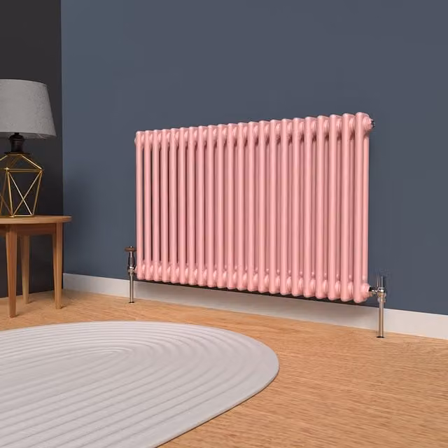 Lux Heat Horizontal Column Radiator in Pastel Pink, W: 60.0 cm, H: 101.0 cm