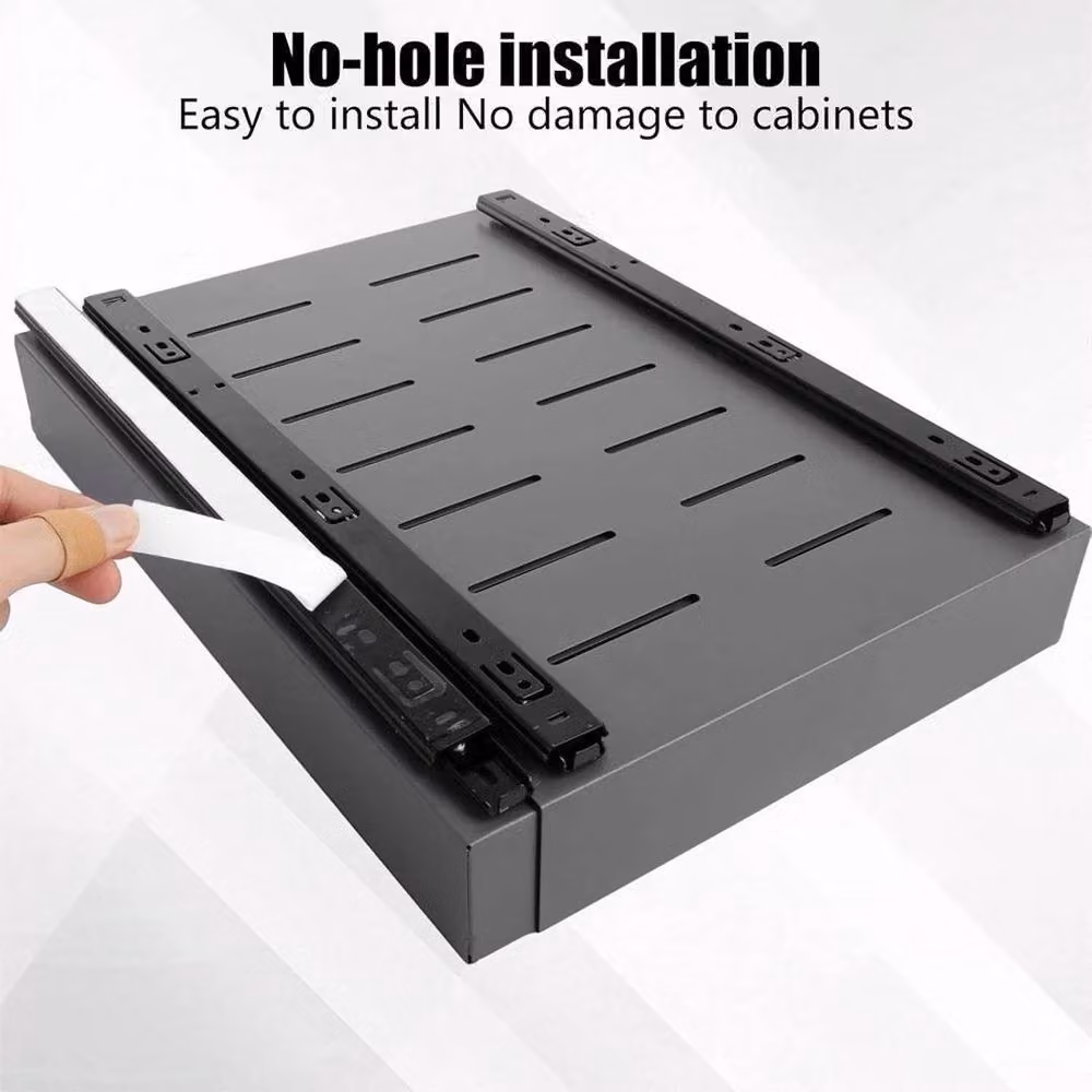 FLAVORA Black Metal Extendable Pull Out Kitchen Cabinet Organiser – 3