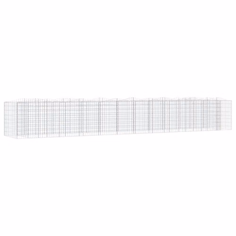 Berkfield Home Arched Gabion Raised Bed in Silver Galvanised Steel, W: 600 cm, D: 100 cm, H: 100 cm – 2