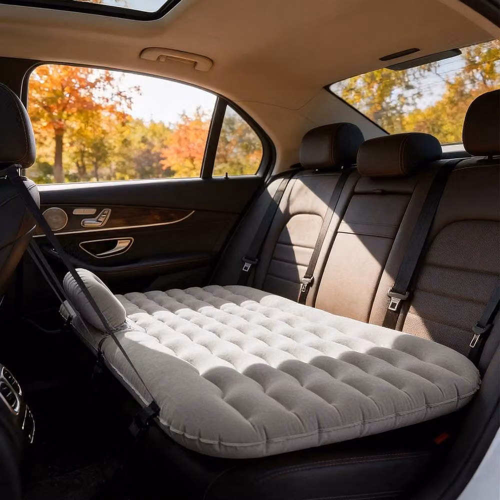 KORVIXA Double Inflatable Car Air Mattress Back Seat Bed in Grey, W/D/H: 140 x 200 cm – 3
