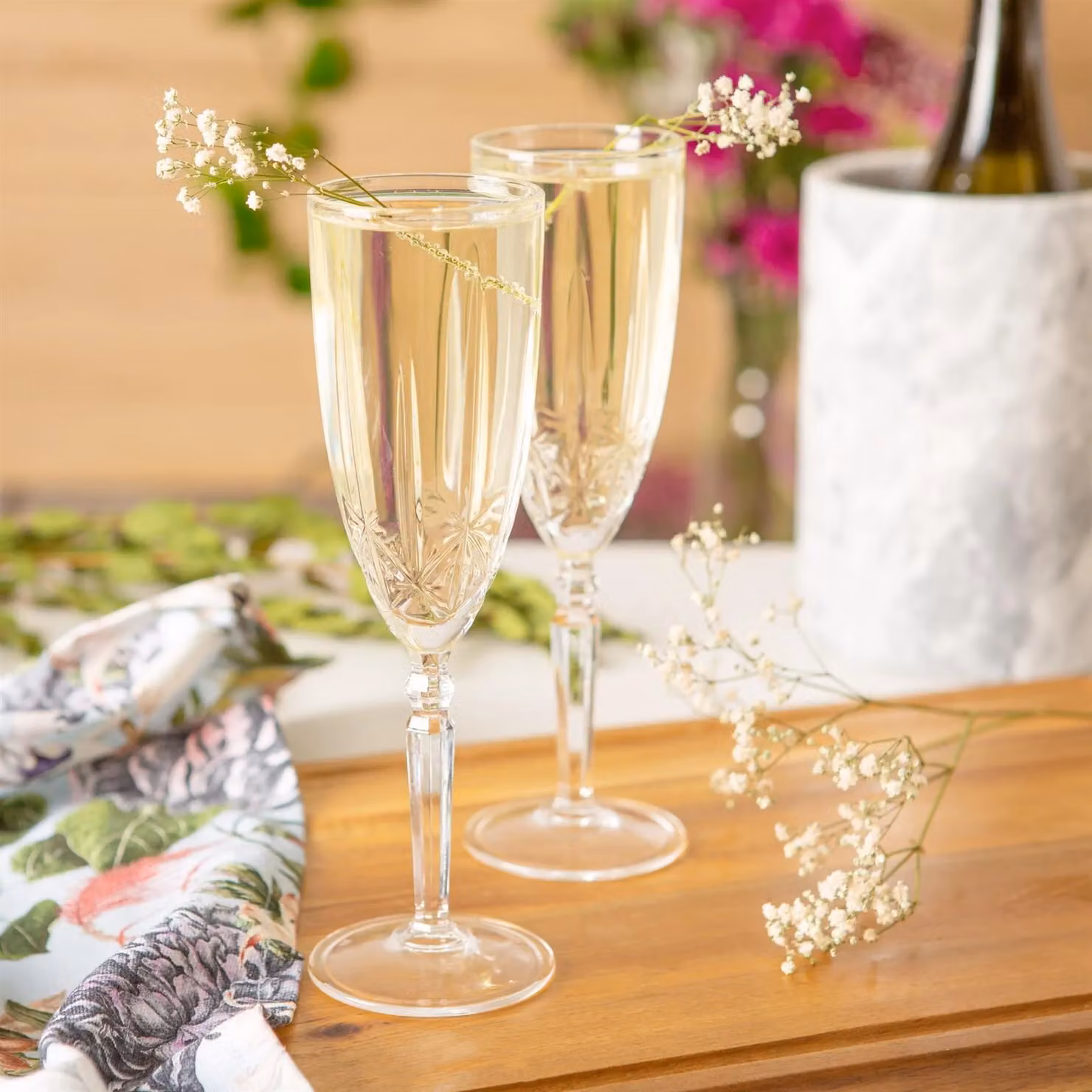 RCR Crystal Orchestra Cut Glass Champagne Flute Set, 6 x 200ml, Clear – 2
