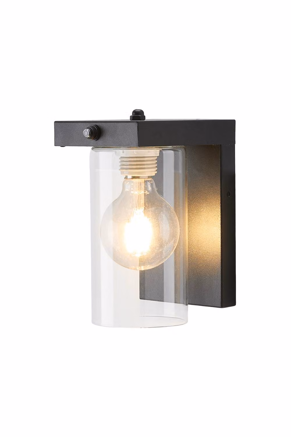 Living and Home Dusk to Dawn Outdoor Wall Lamp in Black with Transparent Glass – 3