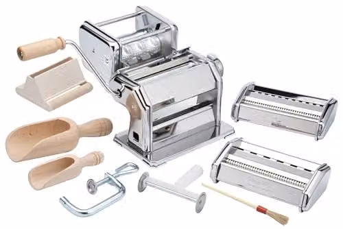 Imperia 9-Piece Pasta Making Kit in Silver with Ravioli, Spaghetti, Tagliatelle and Lasagne Attachments – 1