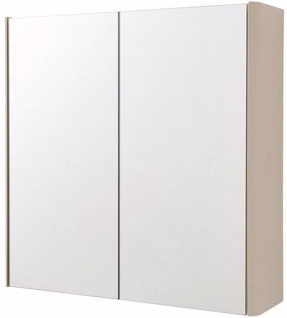 Clifton 2-Door Mirror Bathroom Cabinet in Matt Grey, H 60 cm x W 60 cm