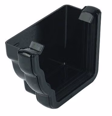 FloPlast Ogee External Stopend Left Hand, Black