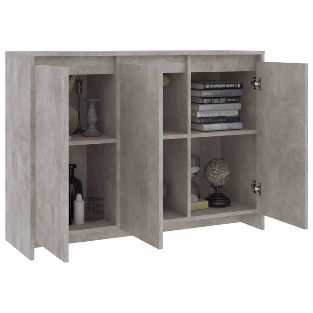 Berkfield Home Sideboard in Concrete Grey, W/D/H: 102 x 33 x 75 cm – 2