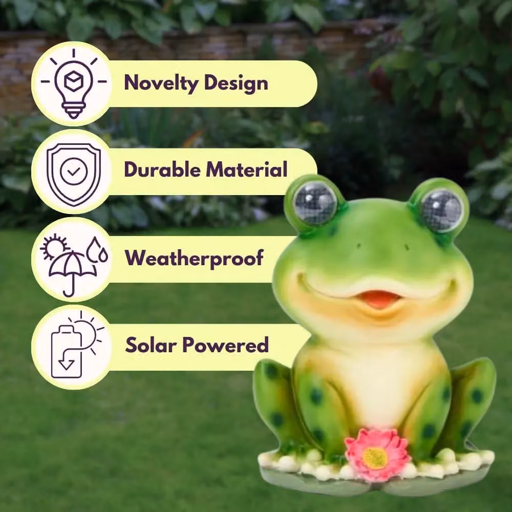 Marco Paul Solar Blinkin Frog Garden Ornament in Green – 3