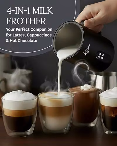 La Donna Electric Milk Frother and 4-Function Milk Steamer in Black – 2