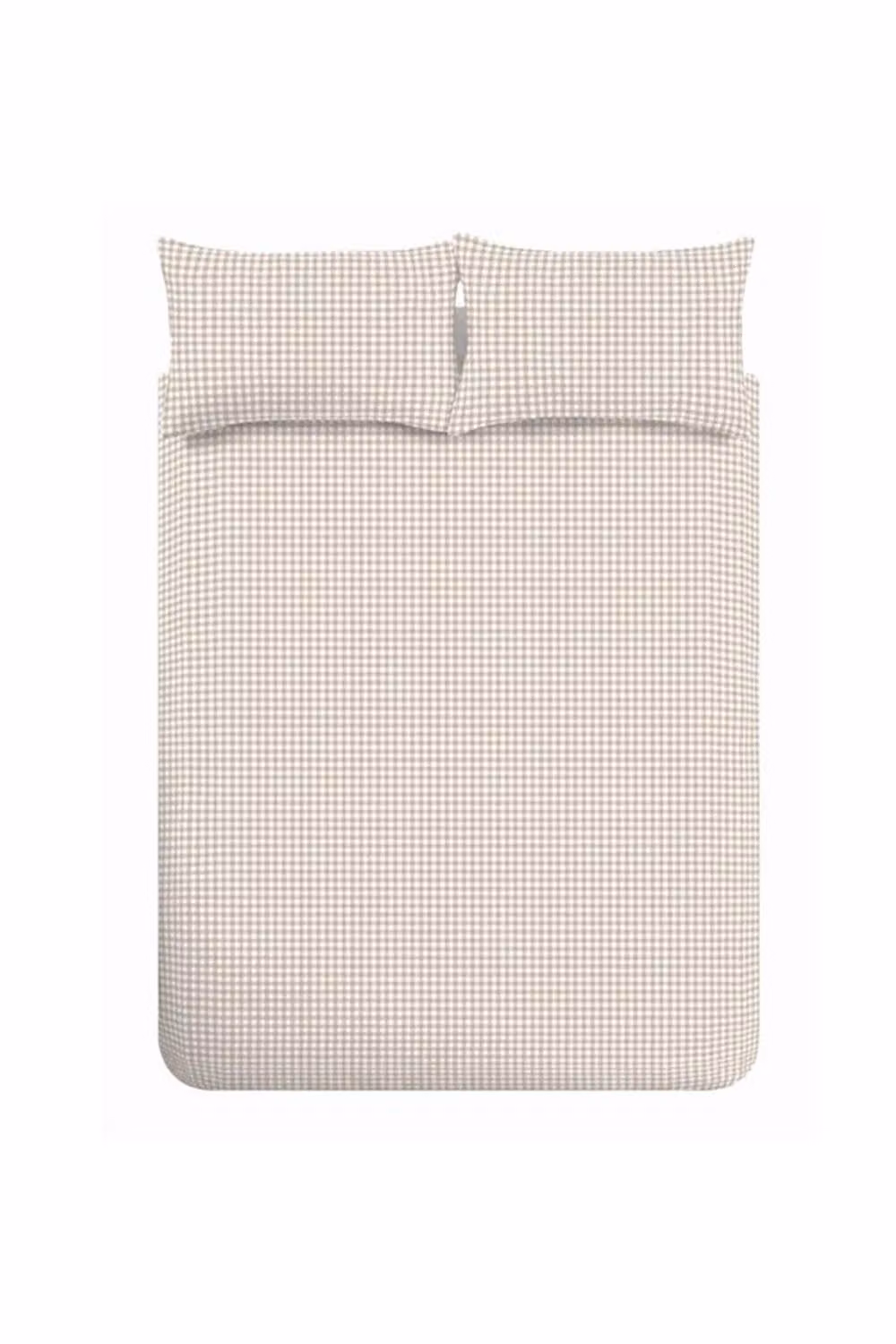 Catherine Lansfield Bamford Gingham Check Reversible Duvet Cover Set in Beige, W/D/H: 140 x 200 cm – 2
