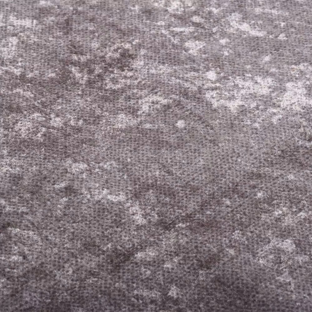 Berkfield Home Washable Round Anti Slip Rug in Grey, Diameter: 80 cm – 3