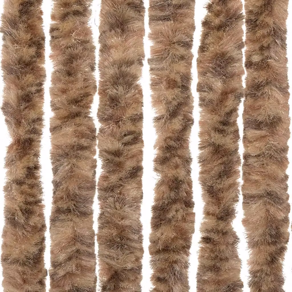 Berkfield Home Chenille Fly Curtain in Beige and Brown, W: 100 cm, H: 200 cm – 5