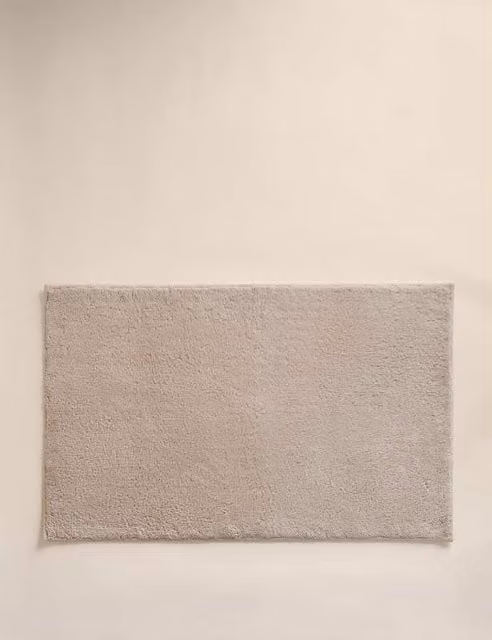M&S Pure Cotton Tufted Non-Slip Bath Mat in Beige