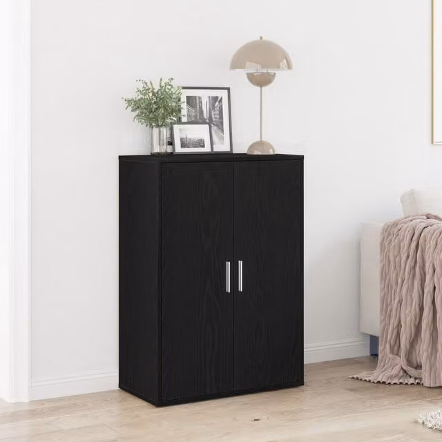 Berkfield Home Black Oak Modern Sideboard in Engineered Wood W/D/H: 60 x 31 x 84 cm