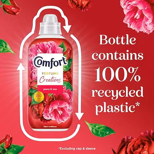Comfort Perfume Creations Peony and Rose Fabric Conditioner with Motion-Activated Fragrance Technology, 1.44 l – 2