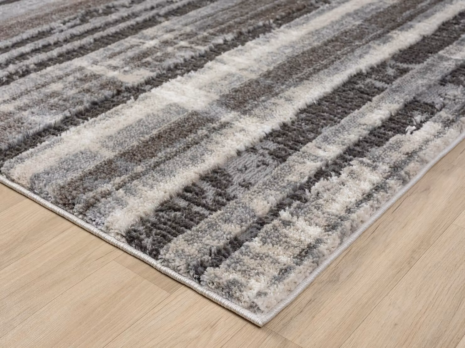 Desire Rugs Eleanor Modern Embossed Striped Area Rug in Grey, W: 160 cm, L: 230 cm – 3