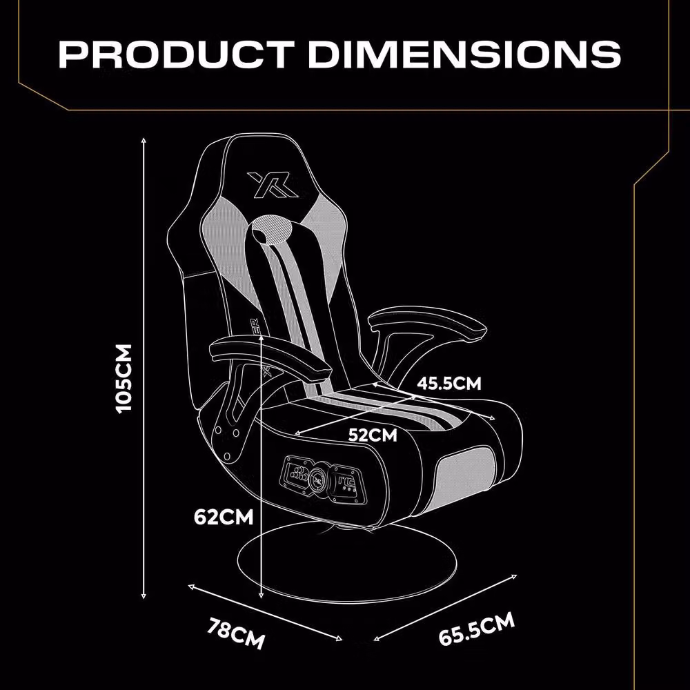 X Rocker Torque 2.1 Audio Console Gaming Chair in Gold and Black – 3