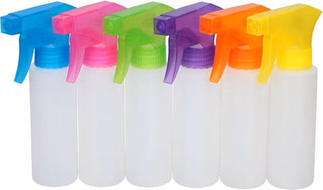 UMKYTOYS Children's Sidewalk Chalk Spray Bottles with Stencils, Multicolour and White