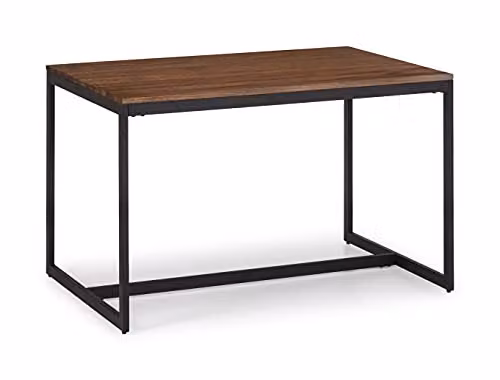 Julian Bowen Tribeca Rectangular Modern Dining Table in Black and Walnut, W: 120 cm, H: 75 cm – 1
