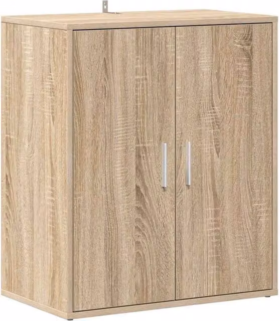 Berkfield Home Sonoma Oak Shoe Cabinet in Light Tan, W/D/H: 60 x 35 x 70 cm