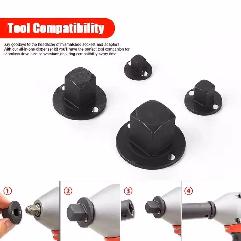 SPETLEK 4-Piece Low Profile Impact Socket Adapter Set in Black – 4