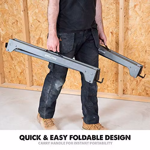Evolution Power Tools Compact Folding Saw Horse Twin Pack in Silver, Supports up to 500 kg – 4