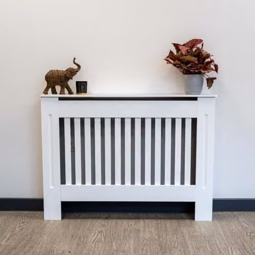 AIRWAVE Modern Pre-Cut Radiator Cover in White (Medium) – 2