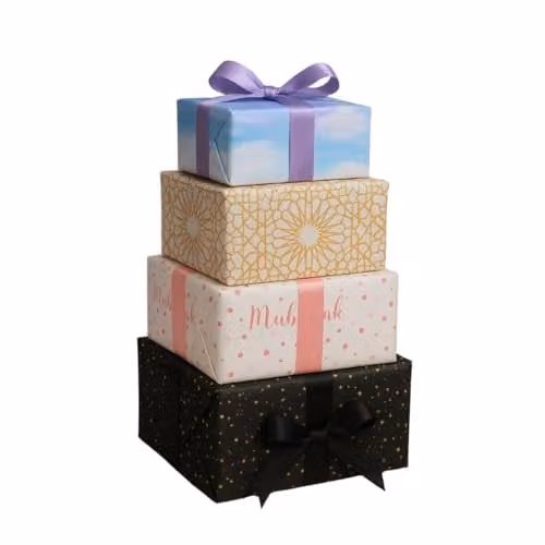 Peacock Supplies Multicolour Variety Paper Gift Wrap Bundle (4pk)